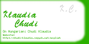 klaudia chudi business card